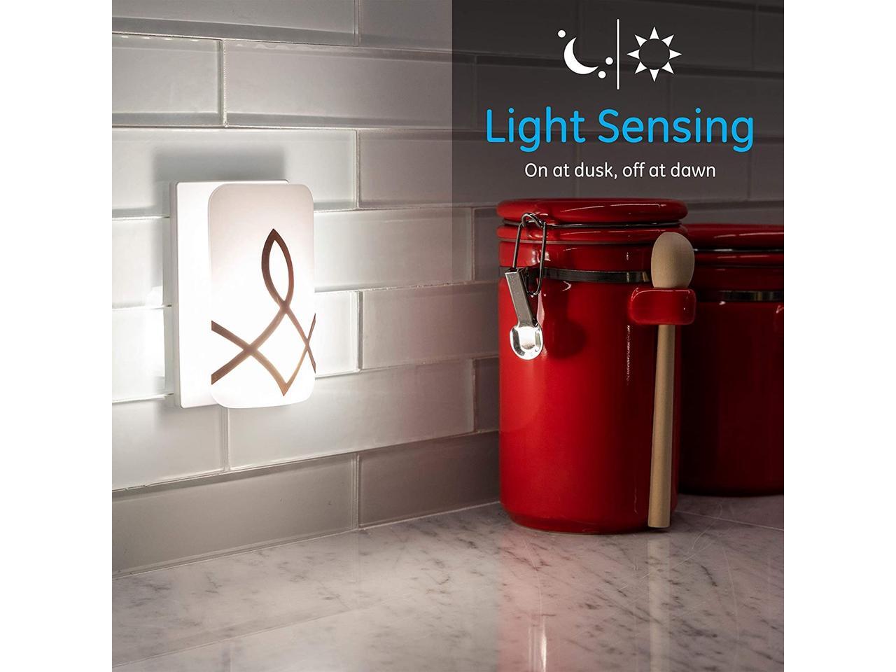 SleepLite LED Amber Night Light 2 Pack Candle Glow Hi/Low Dimmable Dusk