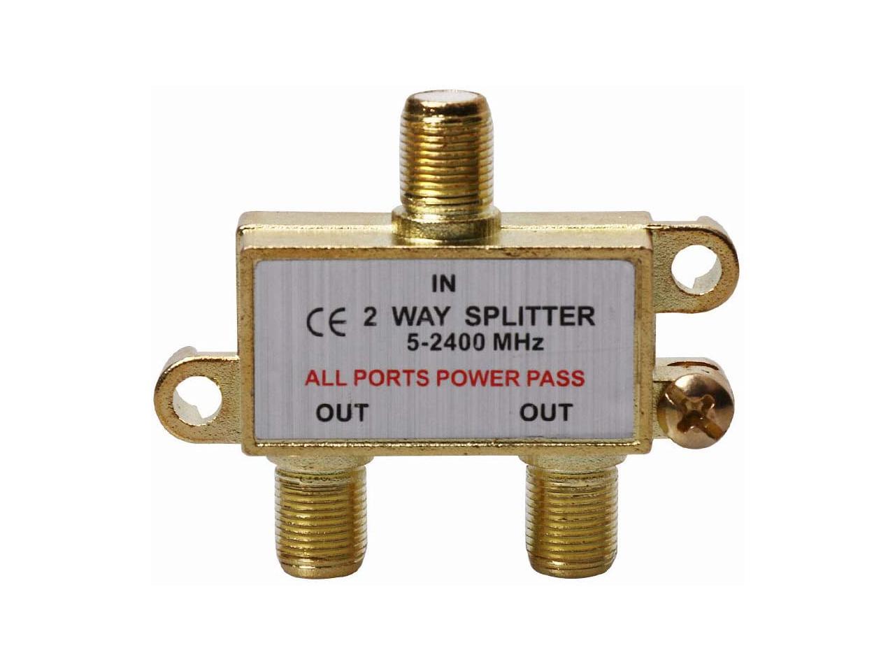 WEVZENEY 2-Way Coaxial Cable Splitter 2.4 Ghz 5-2400 MHz Works with STB ...