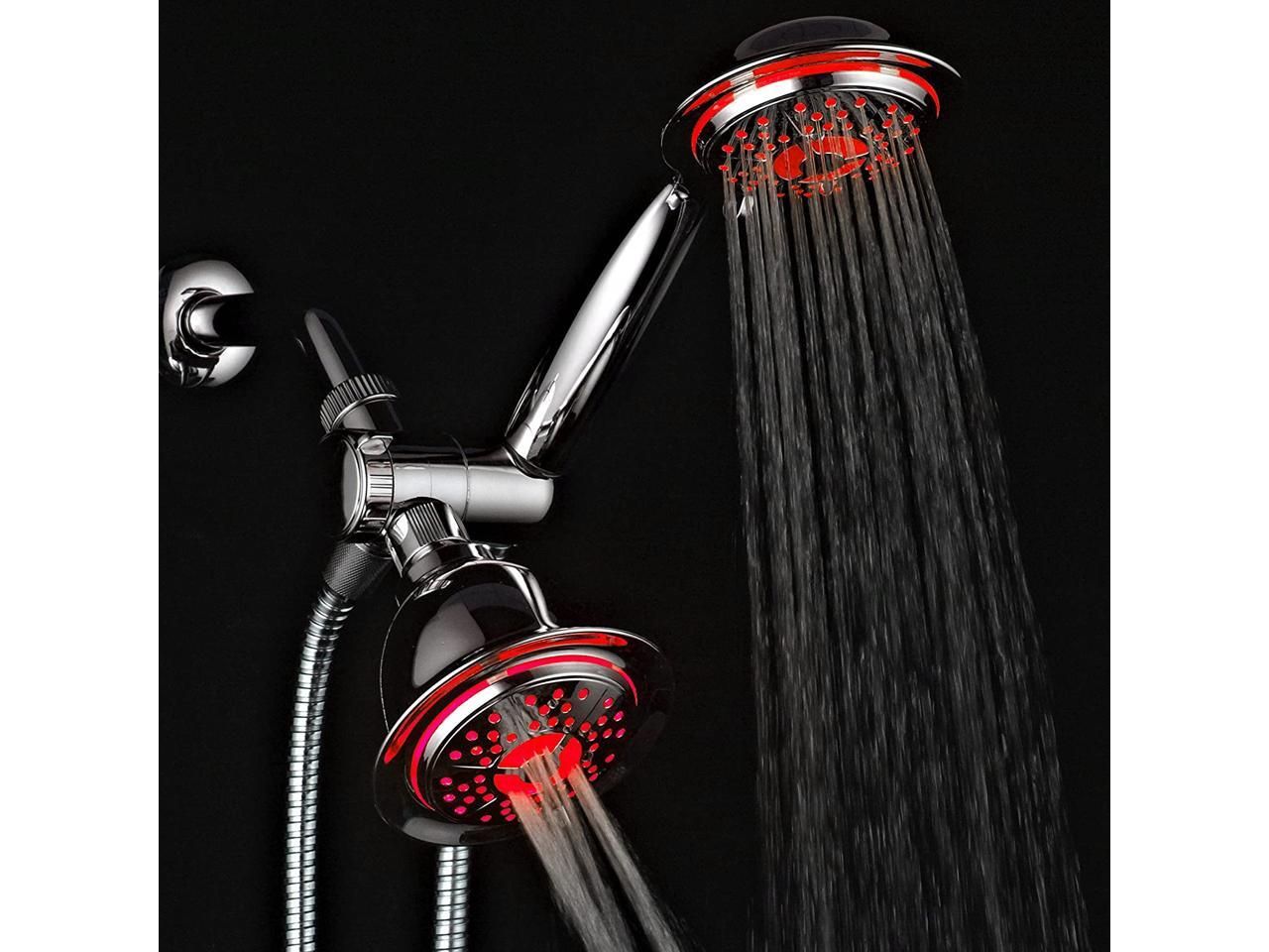DreamSpa All Chrome 3way LED Shower Head Combo with Air Jet LED Turbo