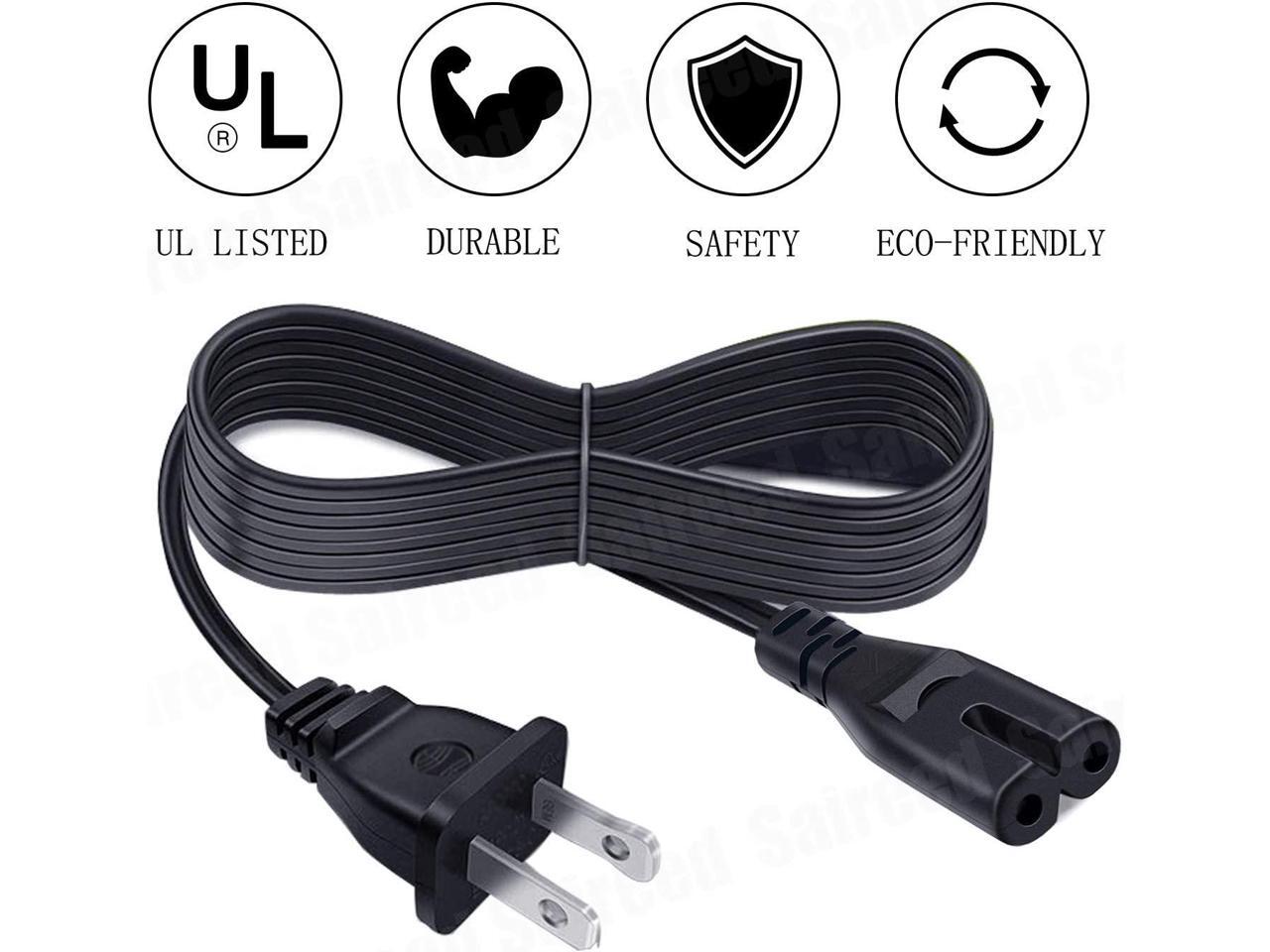 UL IEC C7 2 Prong Power Cord 8ft Replacement AC Cable for QFX PBX-152 PBX-710700BTL PBX-100 PBX-61083 Portable Bluetooth Party Speaker System UL IEC C7 2 Prong Power Cord 8ft Replacement AC Cable for QFX PBX-152 PBX-710700BTL PBX-100 PBX-61083 Portable Bluetooth Party Speaker System