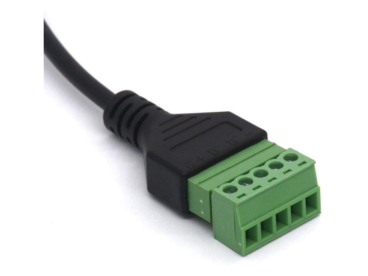 Solderless Printer Cable USB B to 5 Pin Screw Shield Terminal Adapter