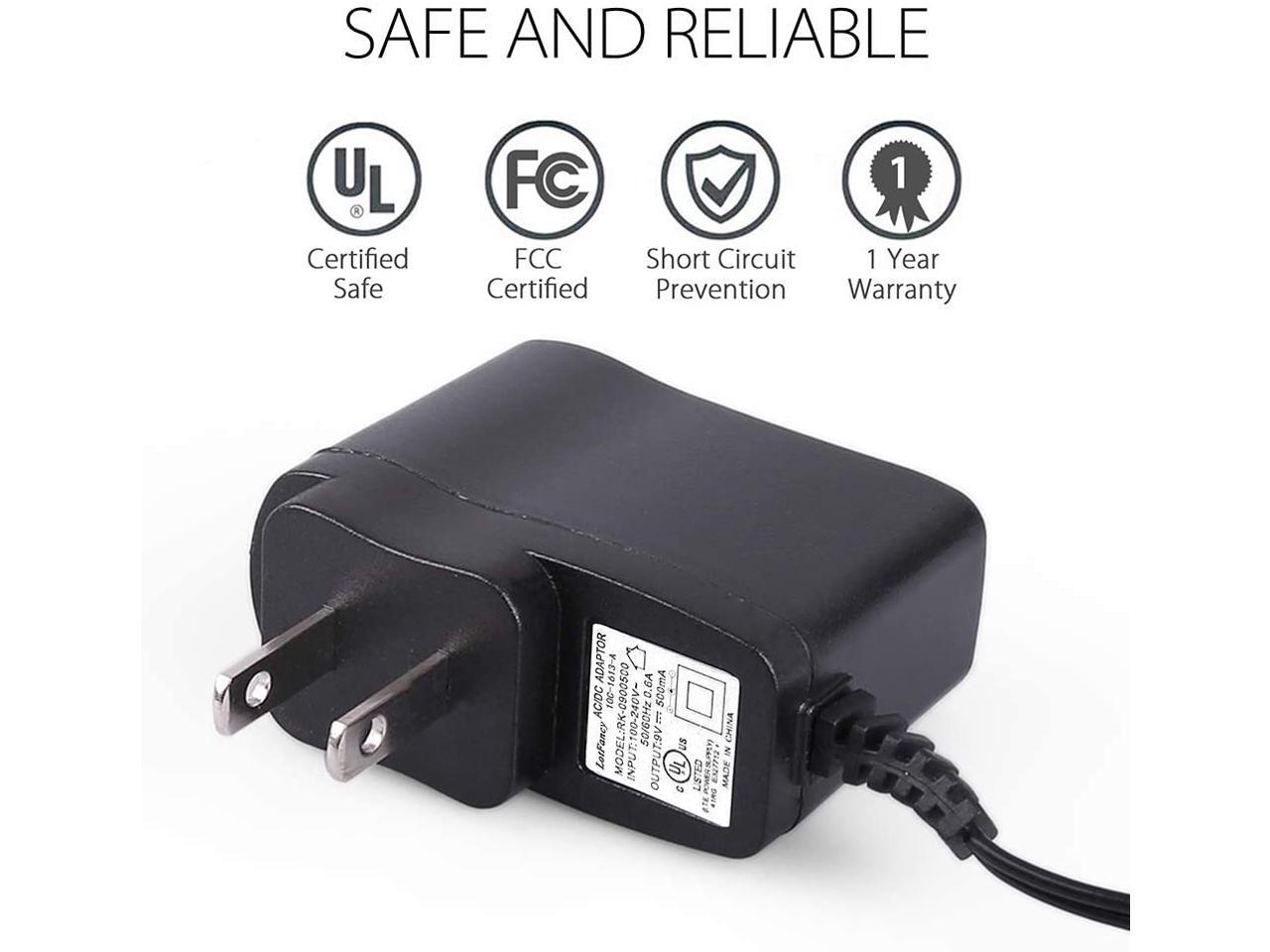 Power Supply for Guitar Effects Pedal 9V 500mA AC/DC Power Adapter for