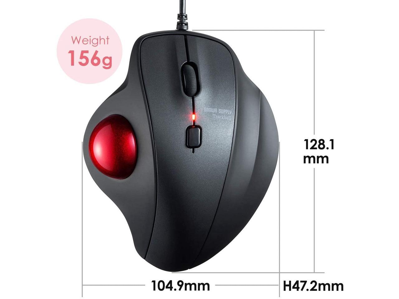 SANWA (Japan Brand) Wired Ergonomic Trackball Mouse Silent Noiseless