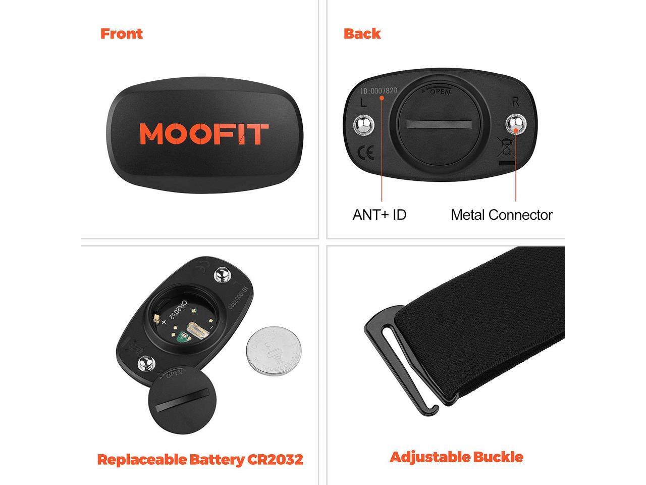 MOOFIT Heart Rate Monitor with Chest Strap Bluetooth & ANT+ Chest Heart