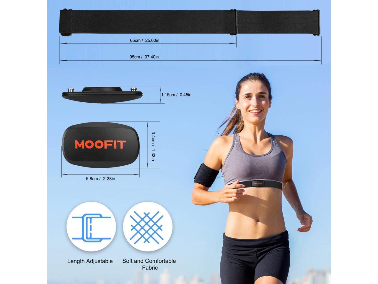 MOOFIT Heart Rate Monitor with Chest Strap Bluetooth & ANT+ Chest Heart