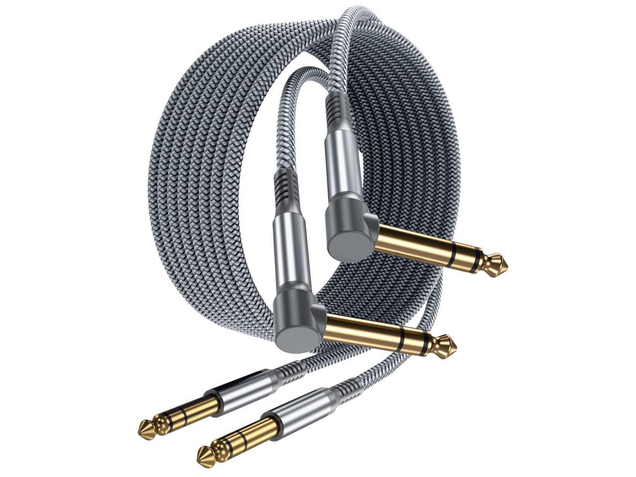 1/4 inch TRS Audio Cable 10FT,Straight 6.35mm Male Jack Balanced Stereo Cord,6.35 Instrument Interconnect Wire for Electric Guitar,Bass,Keyboard,Mixer,Monitor,Amplifier/Amp,Speaker,Equalizer 10 