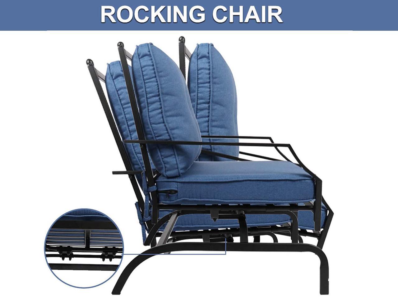 2 Piece Patio Chairs Outdoor Rocking Chair, 400 Lbs