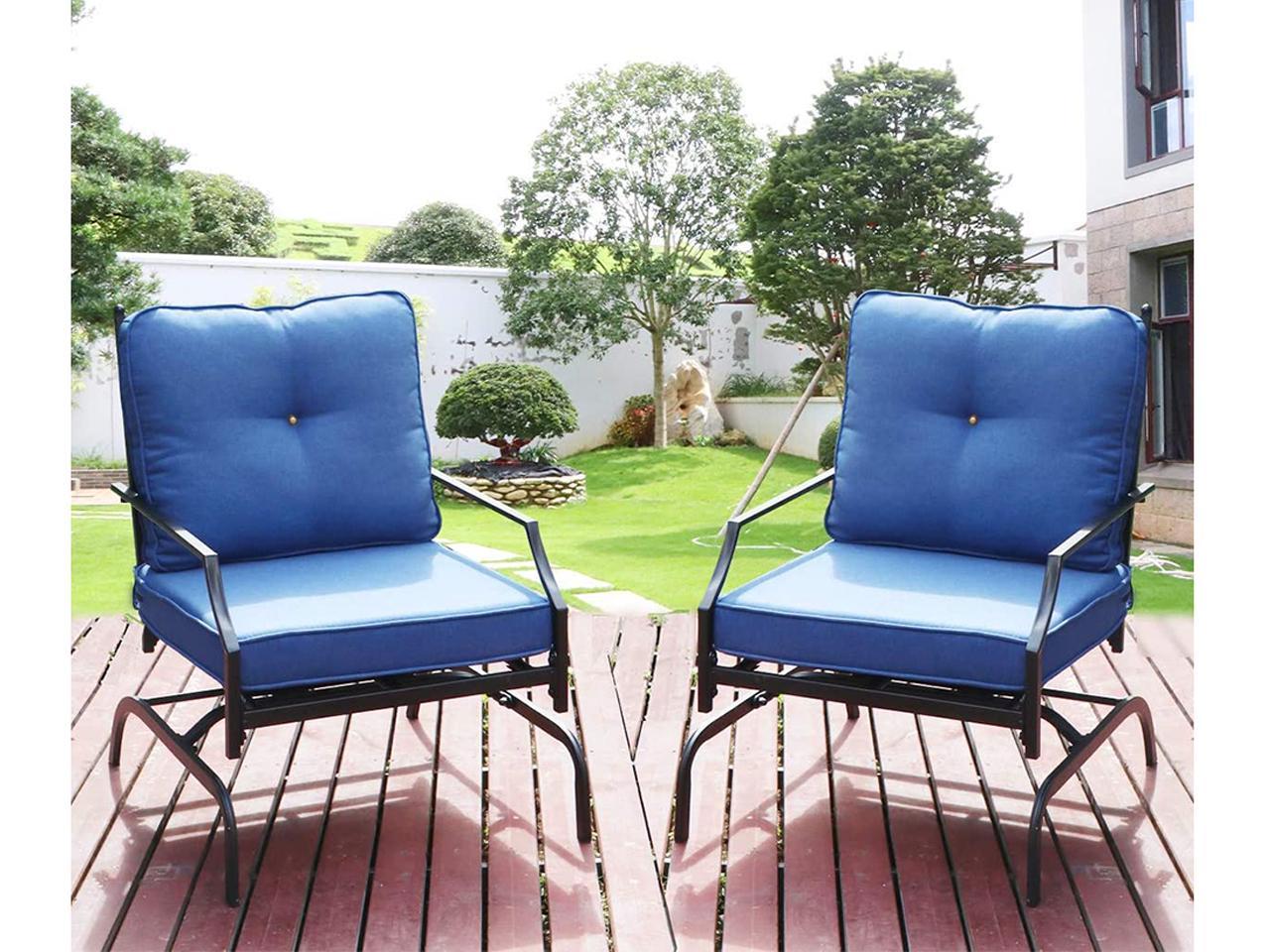 2 Piece Patio Chairs Outdoor Rocking Chair, 400 Lbs
