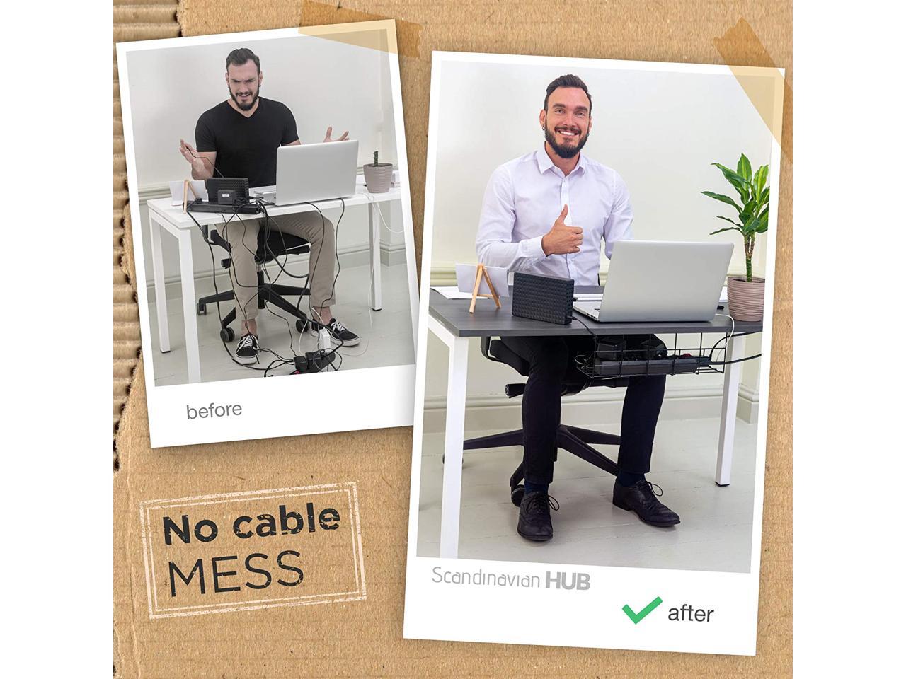 Super Sturdy Desk Cable Tray Under Desk Cable Management Tray Perfect Standing Desk Cable Management Rack Under Desk Cable Organizer for Wire Management Black Wire Tray - Single 16'' Super Sturdy Desk Cable Tray Under Desk Cable Management Tray Perfect Standing Desk Cable Management Rack Under Desk Cable Organizer for Wire Management Black Wire Tray - Single 16''