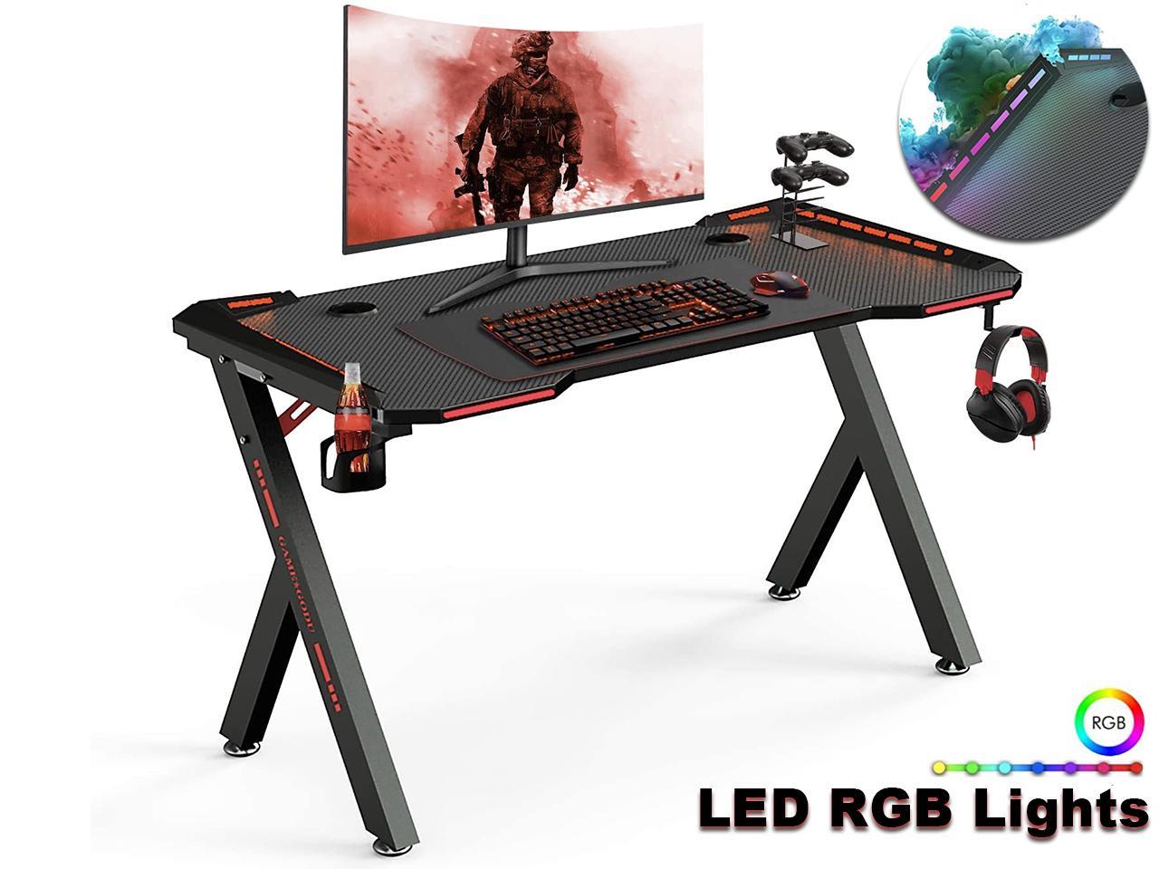 Details about   escritorio mesa gamer desk para computadora con luces RGB gaming game 47" inch 