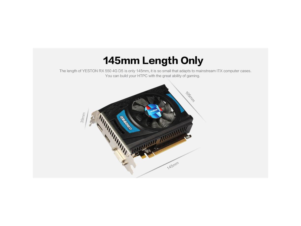 Yeston Radeon RX 550 4G D5 TF Gaming Graphics Card Video Card GPU 