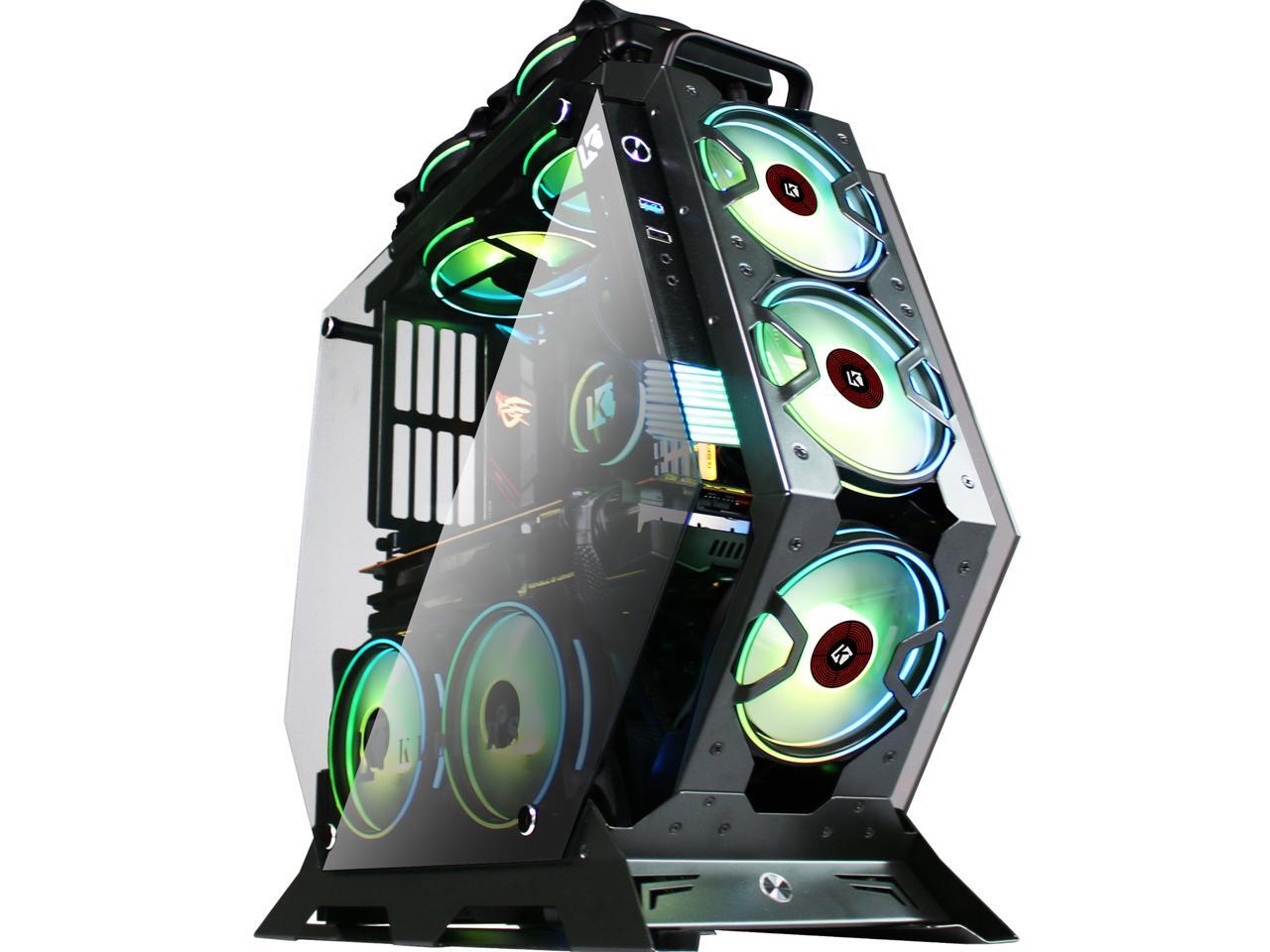 KEDIERS 7 PCS RGB Fans ATX MidTower PC Gaming Case Open Computer Tower