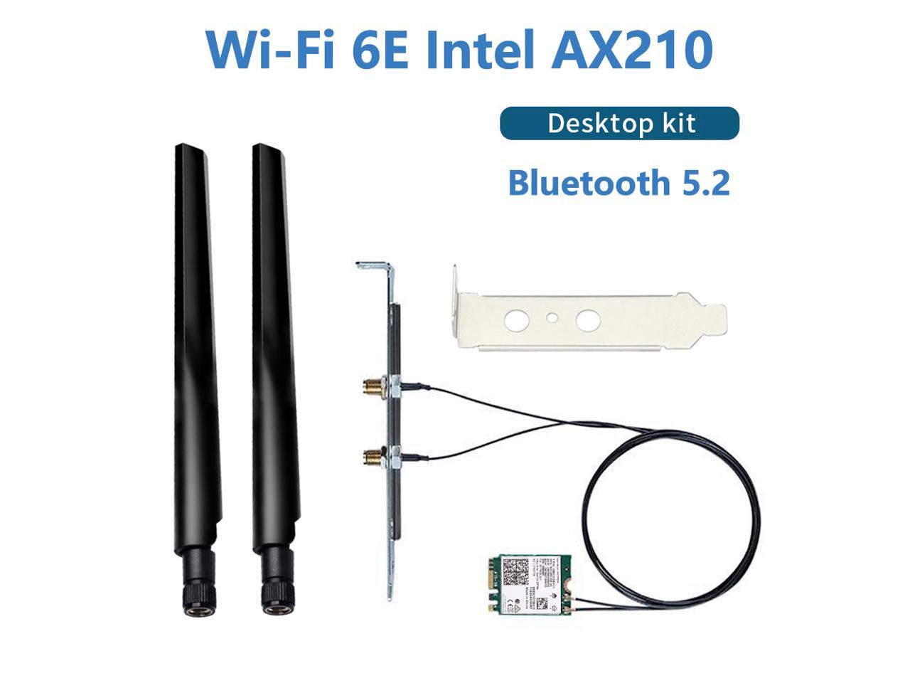 Teday Wi-Fi 6E Intel AX210 Bluetooth 5.2 + 3000Mbps 2.4Ghz 5Ghz 6Ghz M.2  2230 Key E Desktop Kit Wireless Adapter AX210NGW NGFF WiFi 6 Card  802.11ax/ac 
