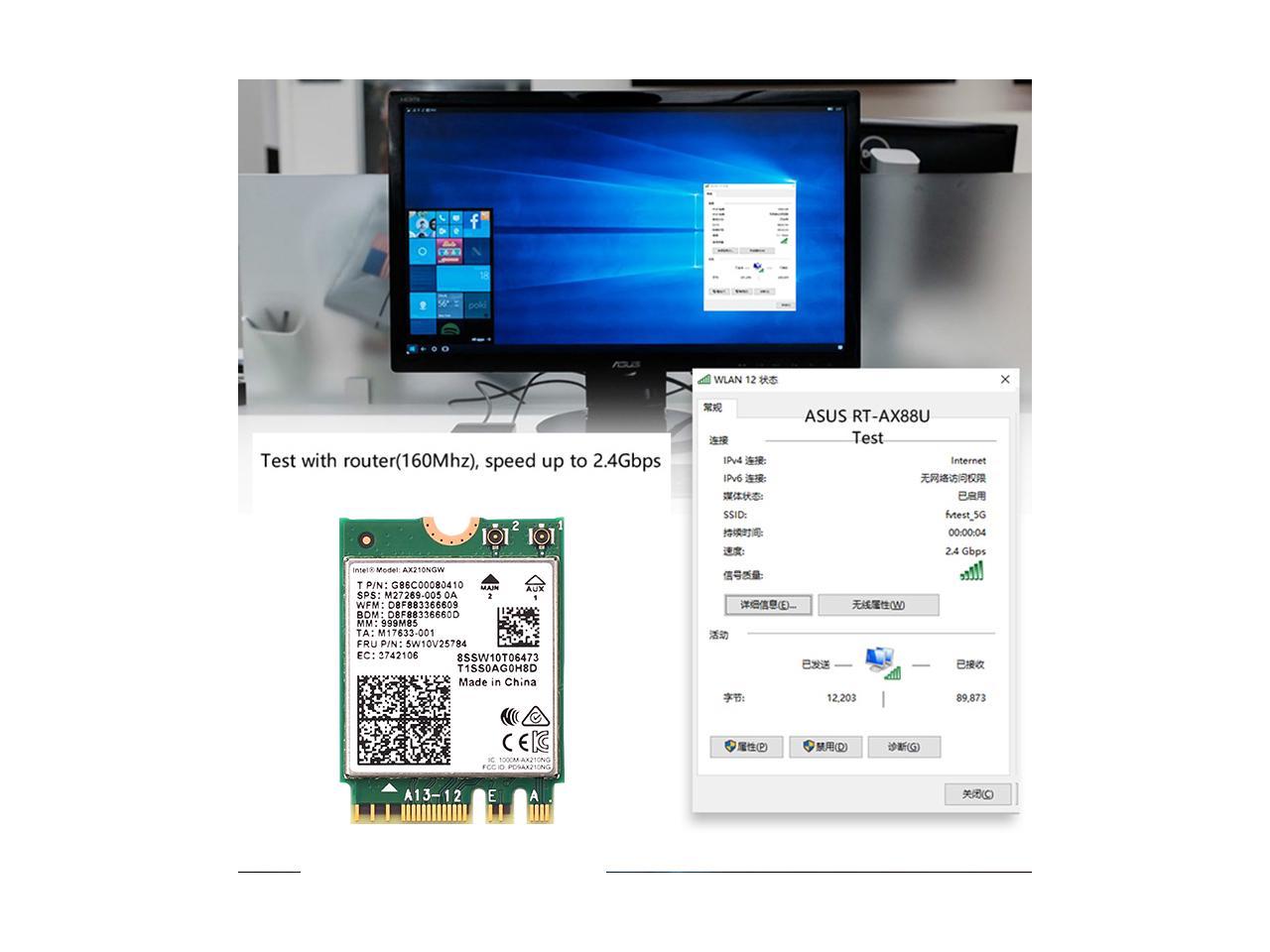 Wi Fi 6e Intel Ax210 Bluetooth 5 2 3000mbps 2 4ghz 5ghz 6ghz M 2 2230 Key E Desktop Kit Wireless Adapter Ax210ngw Ngff Wifi 6 Card 802 11ax Ac Support Mu Mimo Ofdma Windows 10 With 6dbi