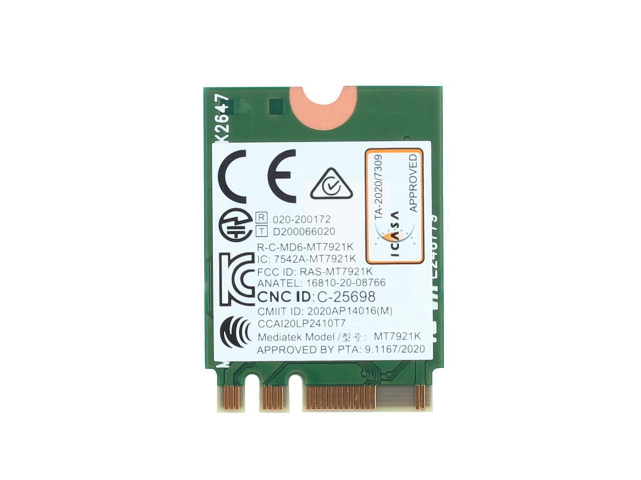 Wi-Fi 6E MediaTek MT7921k Tri band 1800Mbps 2.4G/5G/6G Bluetooth 5.2 ...