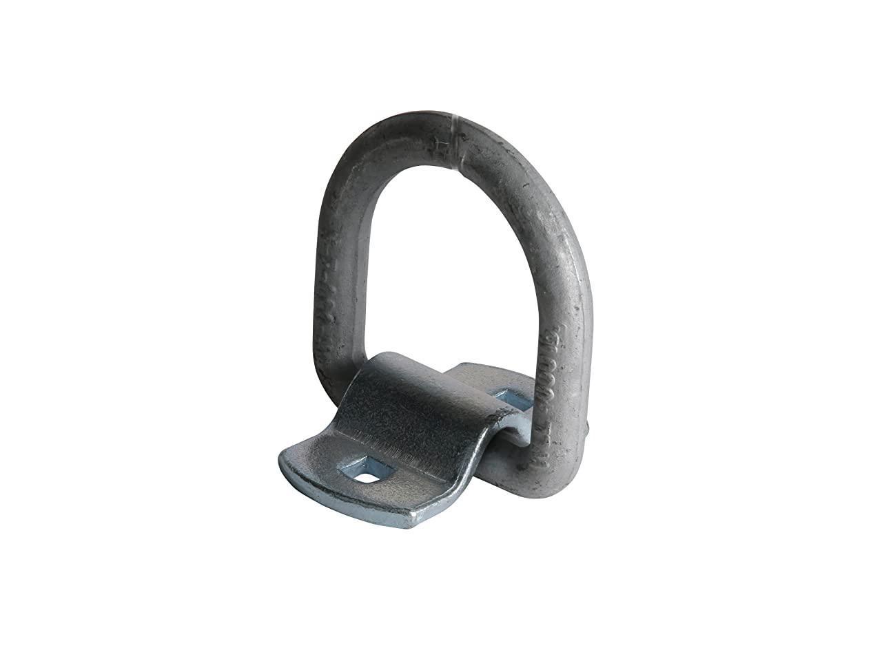 Secure Cargo Tiedowns with Heavy Duty Silver Steel D-Ring 1/2 D Ring Tie-Down Anchor with Bolt-on Clip 