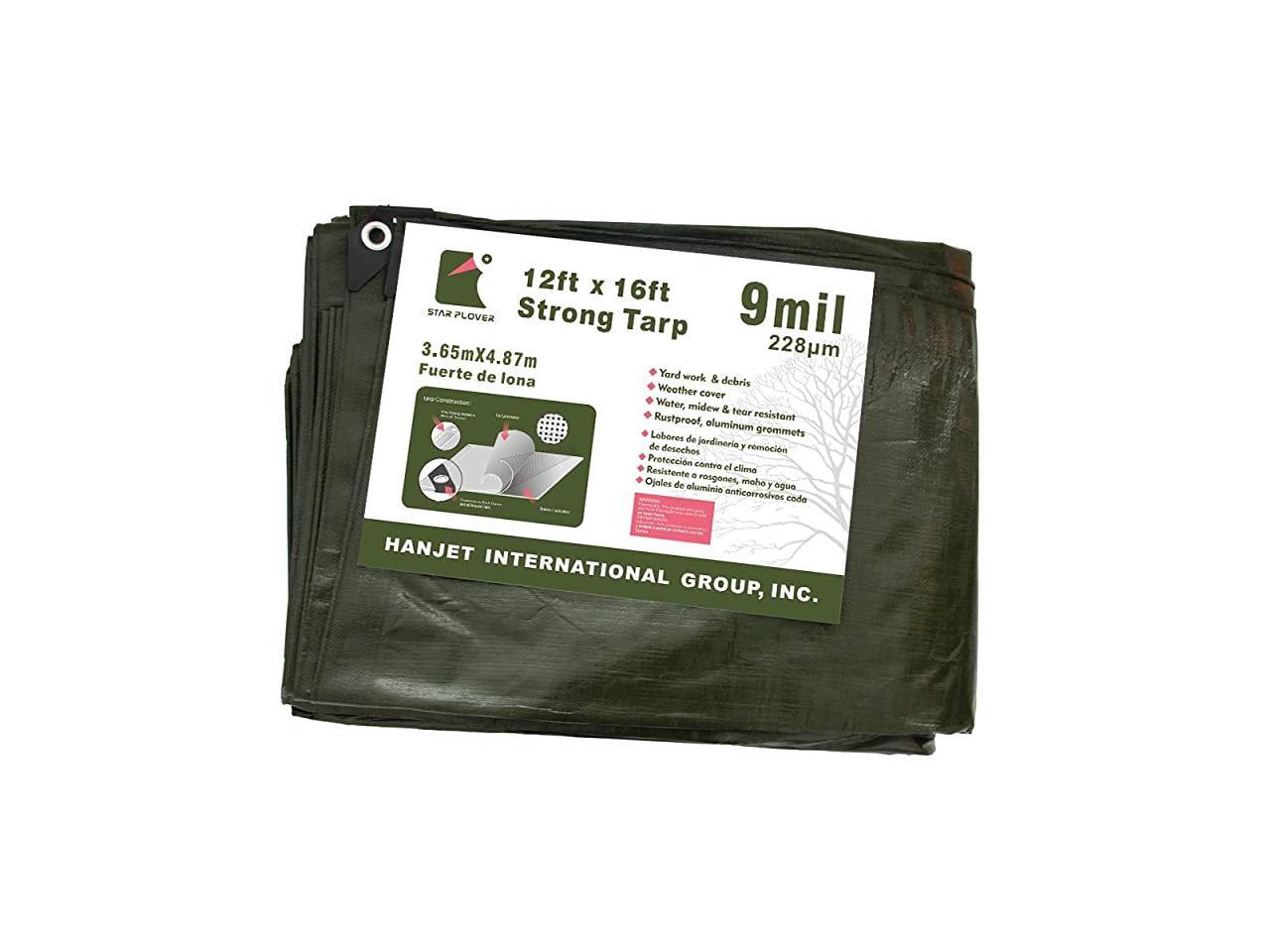 Thick Tarp Heavy Duty Tarps MultiPurpose Army Green 12X16 Feet Tarp