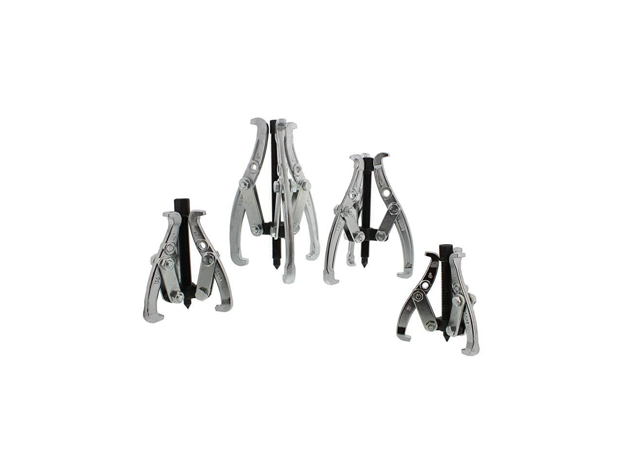 ABN 3-Jaw Gear Puller 4-Piece Set 4in 8in Removal Tool Kit for Slide Gears and Flywheel 6in 3in Pulley 