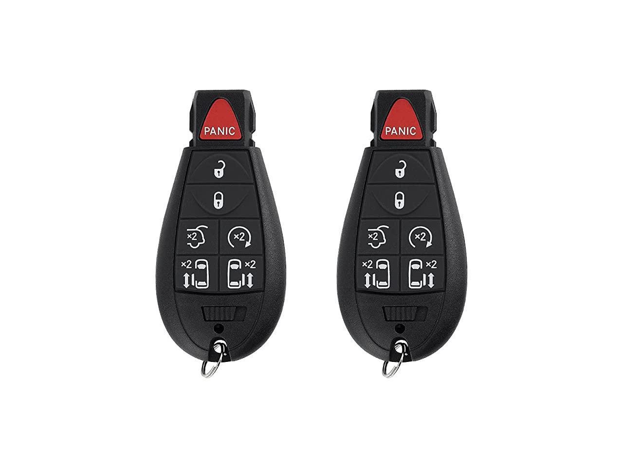 2PCS 7 Button Key Fob Compatible for 2008-2015 Chrysler Town and Country，2008-2014 Dodge Grand Caravan 