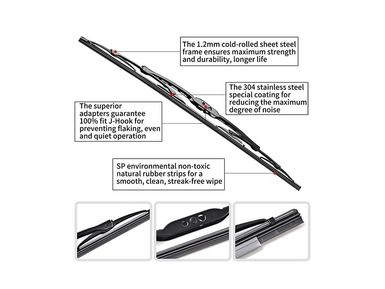 Replacement for Kia Soul Windshield Wiper Blades - 24"+20" Front Window Wiper - fit 2009-2018 2018 Kia Soul Rear Wiper Blade Replacement