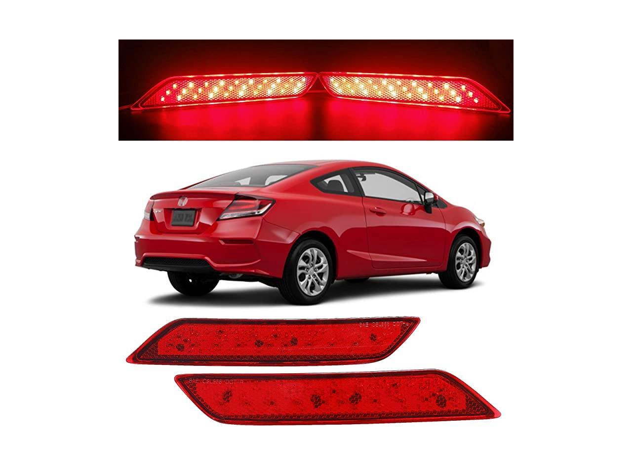 LED Bumper Reflector Red Lens Rear Brake Lights for 2013 2014 2015