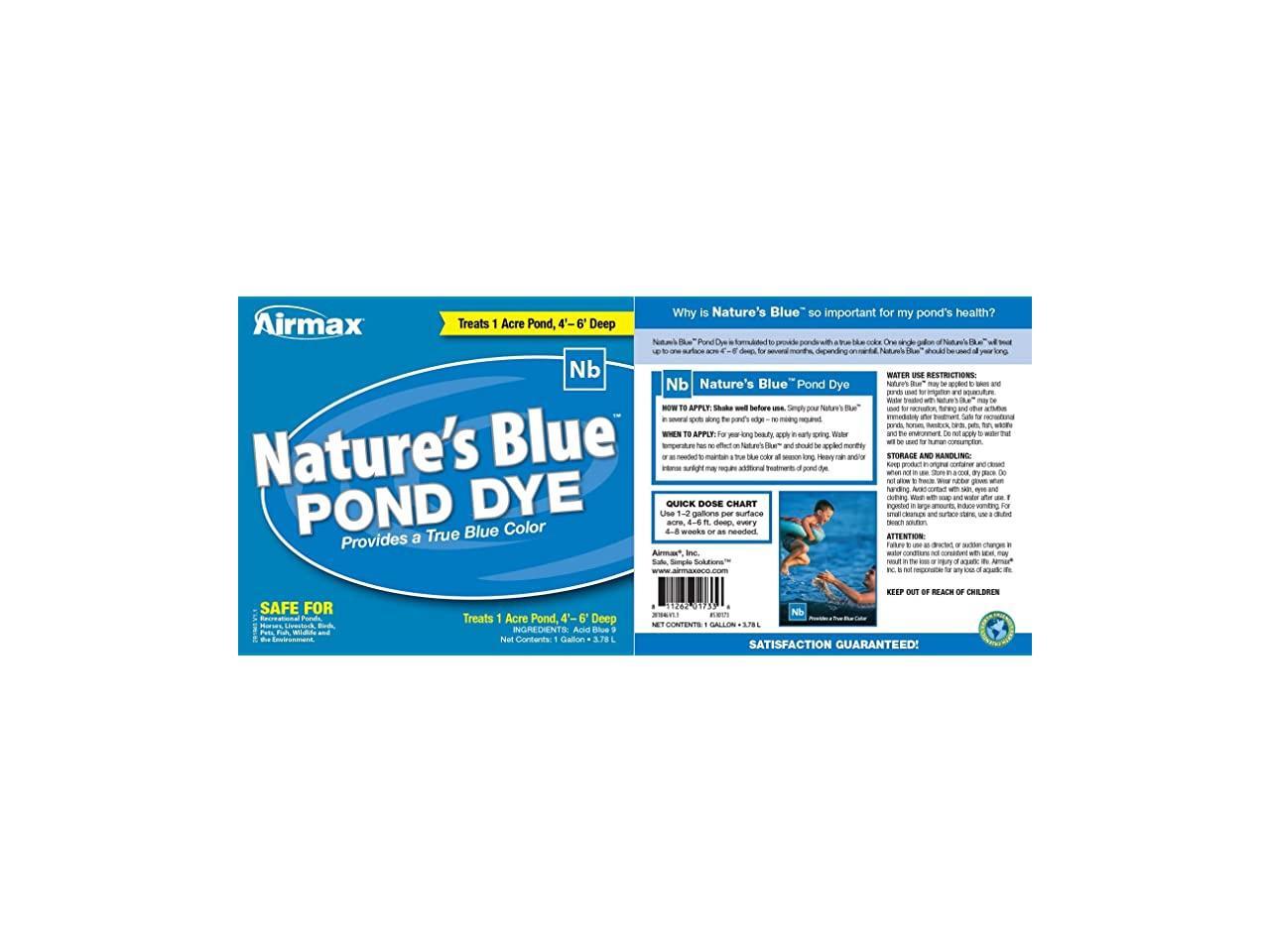Natures Blue Pond Dye Liquid Color Add Shade amp Protection Enhance Natural Beauty Safe for Fish