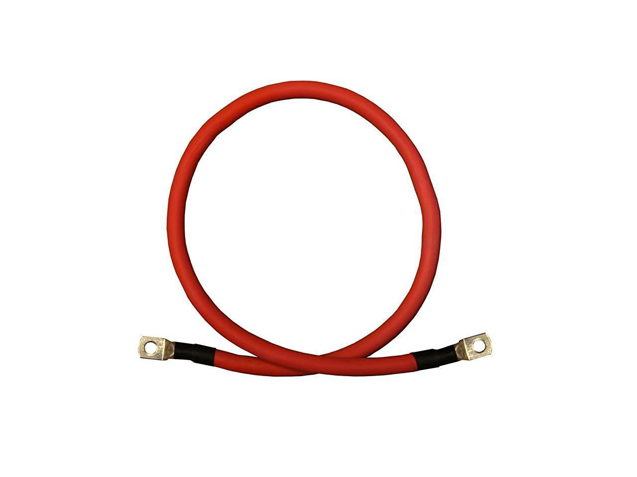 Boat 3 feet 5/16 in Lugs 6 AWG Gauge Red Black Pure Copper Battery Inverter Cables Solar Car RV 