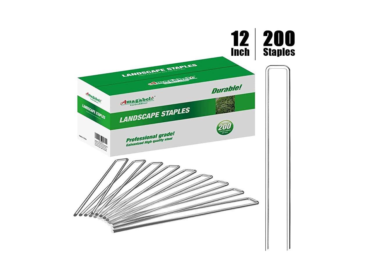 Commercial Grade 8" Weed Barrier Fabric Stakes Landscape Staples Sod Staples 