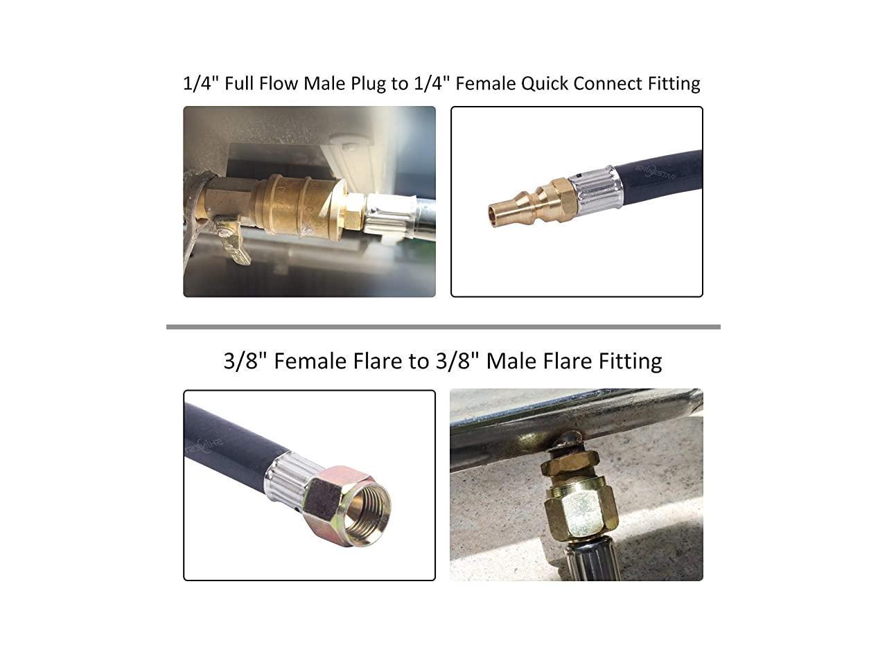 24FT RV Quick Connect Propane Hose Easy Release RV Connection Hose for