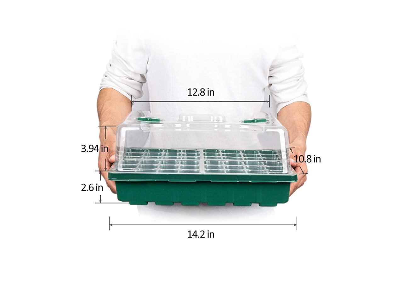 3Pack 1014 Flat Seed Trays with Humidity Dome Germination kit 144 Cells