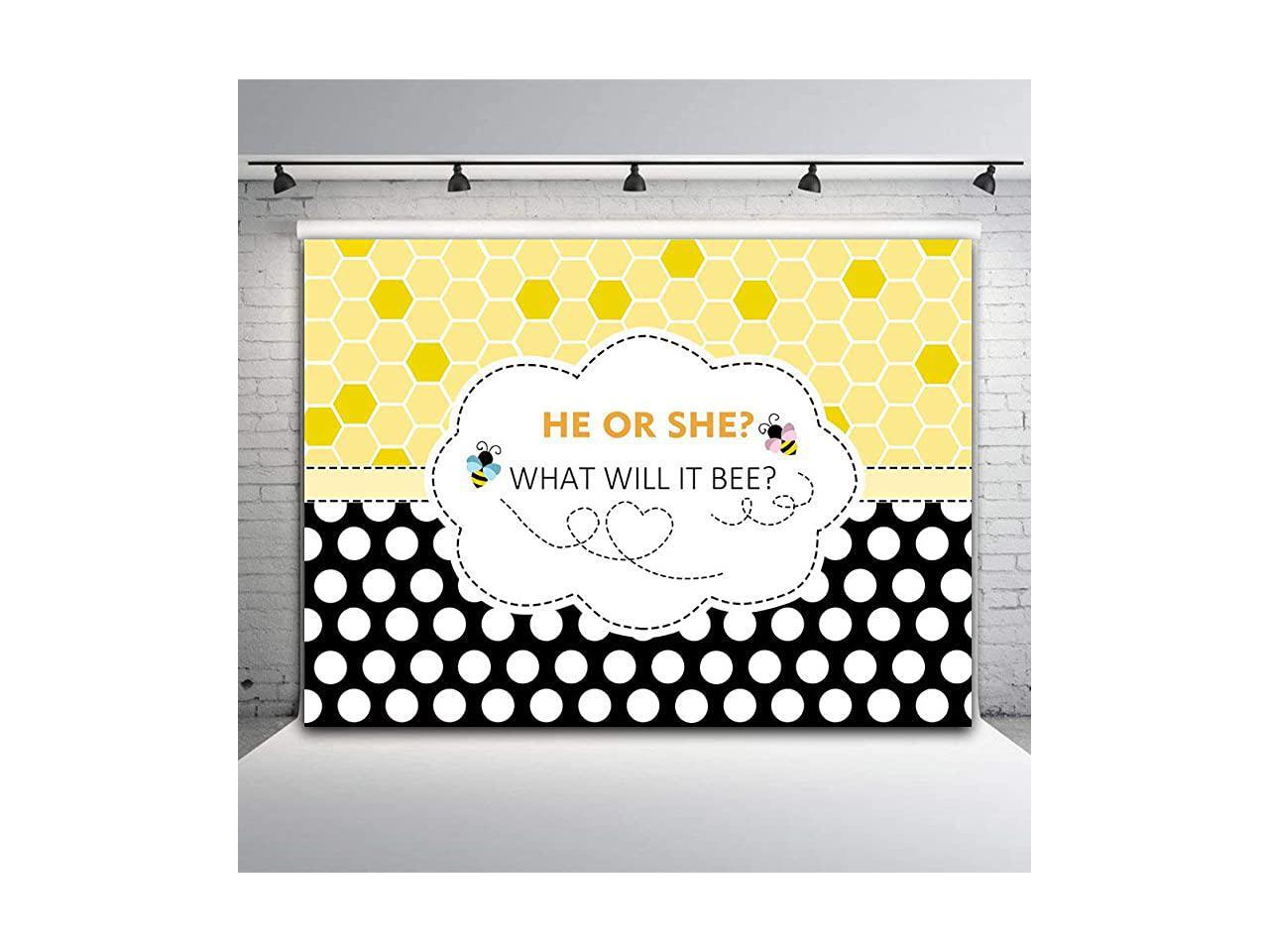 Beeday Photography Backdrop Honey Bee Gender Reveal Party Supplies He Or She What Will It Bee Photo Background Party Banner Decorations Photo Booths Dessert Table Vinyl 5x3ft Newegg Com
