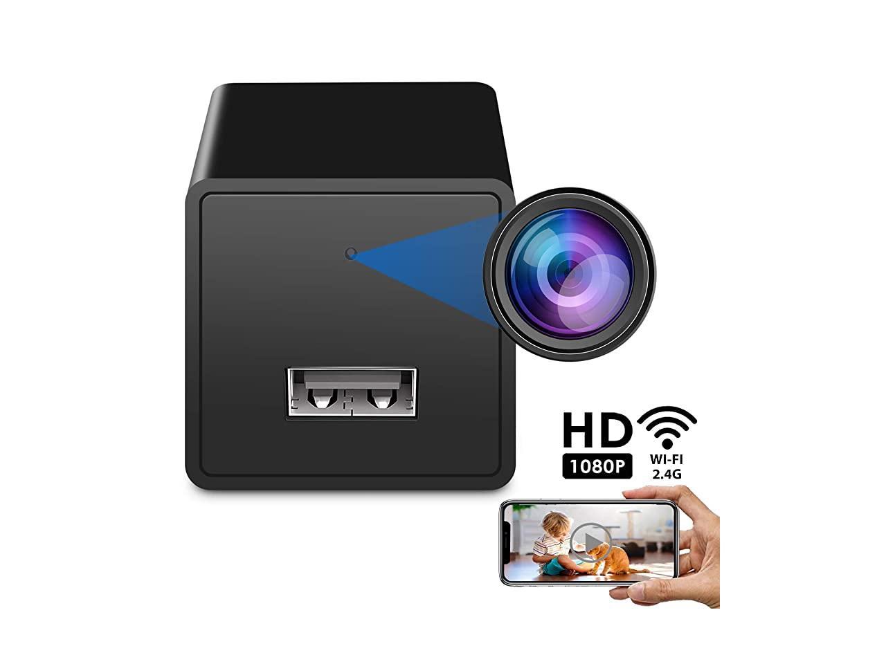 Spy Camera WiFi Hidden Cameras Mini Camera Wireless with Audio,Built-in Battery Nanny Cam USB Plug Security Camera 1080p HD Pet Camera with App Live Streaming,Security Cameras Wireless Outdoor. 