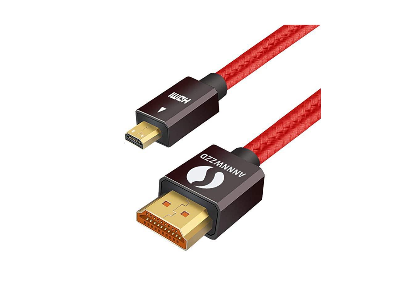 Elebase Micro HDMI Cable 10 FT,4K 60Hz Micro HDMI Type D Cord Compatible for Raspberry Pi 4 4b,GoPro Black Hero 7 6 5 4,Sony Camera A6000 A6300,Nikon B500,Lenovo Yoga 3 Pro 710,Canon 
