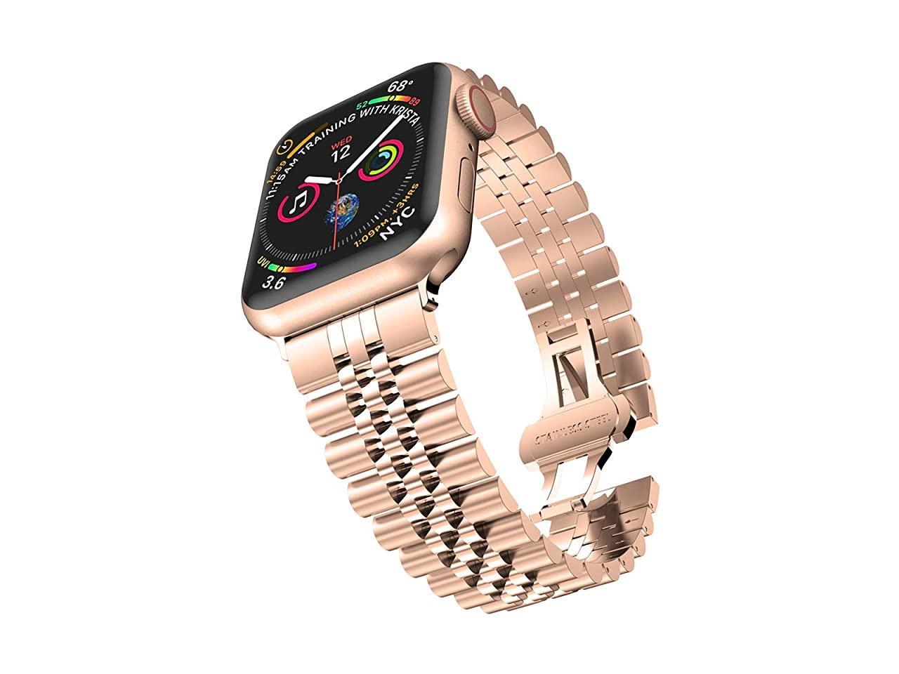 Compatible with Apple Watch Band Series 5 44mm 42mm Stainless Steel Apple Watch Series 5 Rose Gold Stainless Steel
