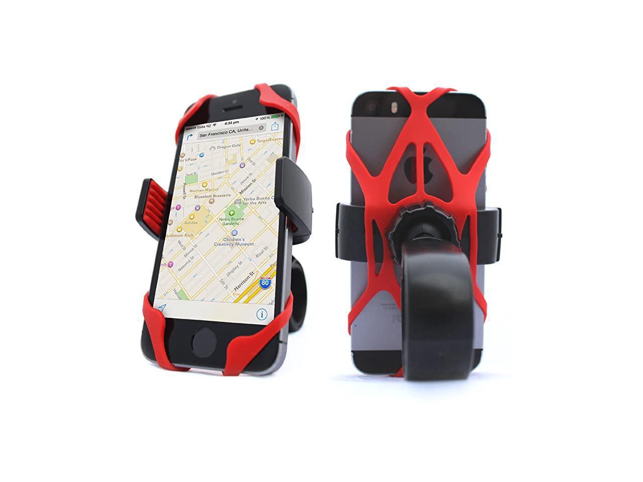 Bike Motorcycle Phone Mount Tether X Web Grip Silicone Cell Phone Holder Band Universal Elastic 