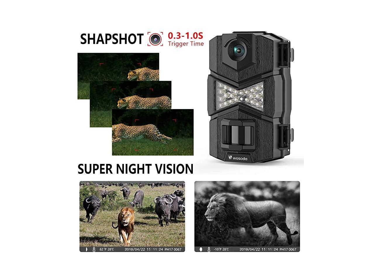 2 Pack Night Vision 16MP 1080P Trail & Game Hunting Wildlife Cameras Waterproof 