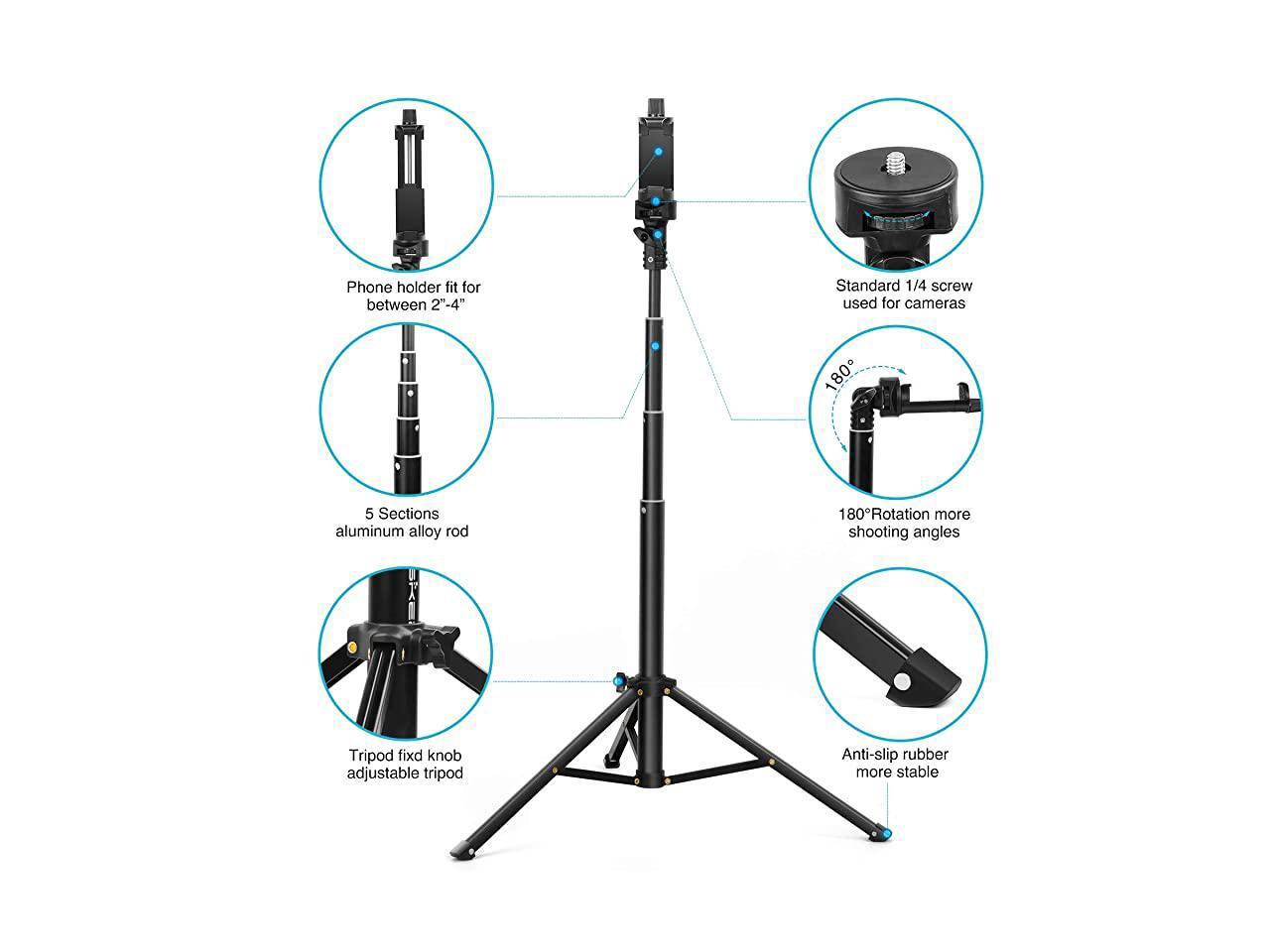 Stick Tripod 52 Inch Cell Phone Tripod Stand with Bluetooth Remote Smartphone for Iphone Android