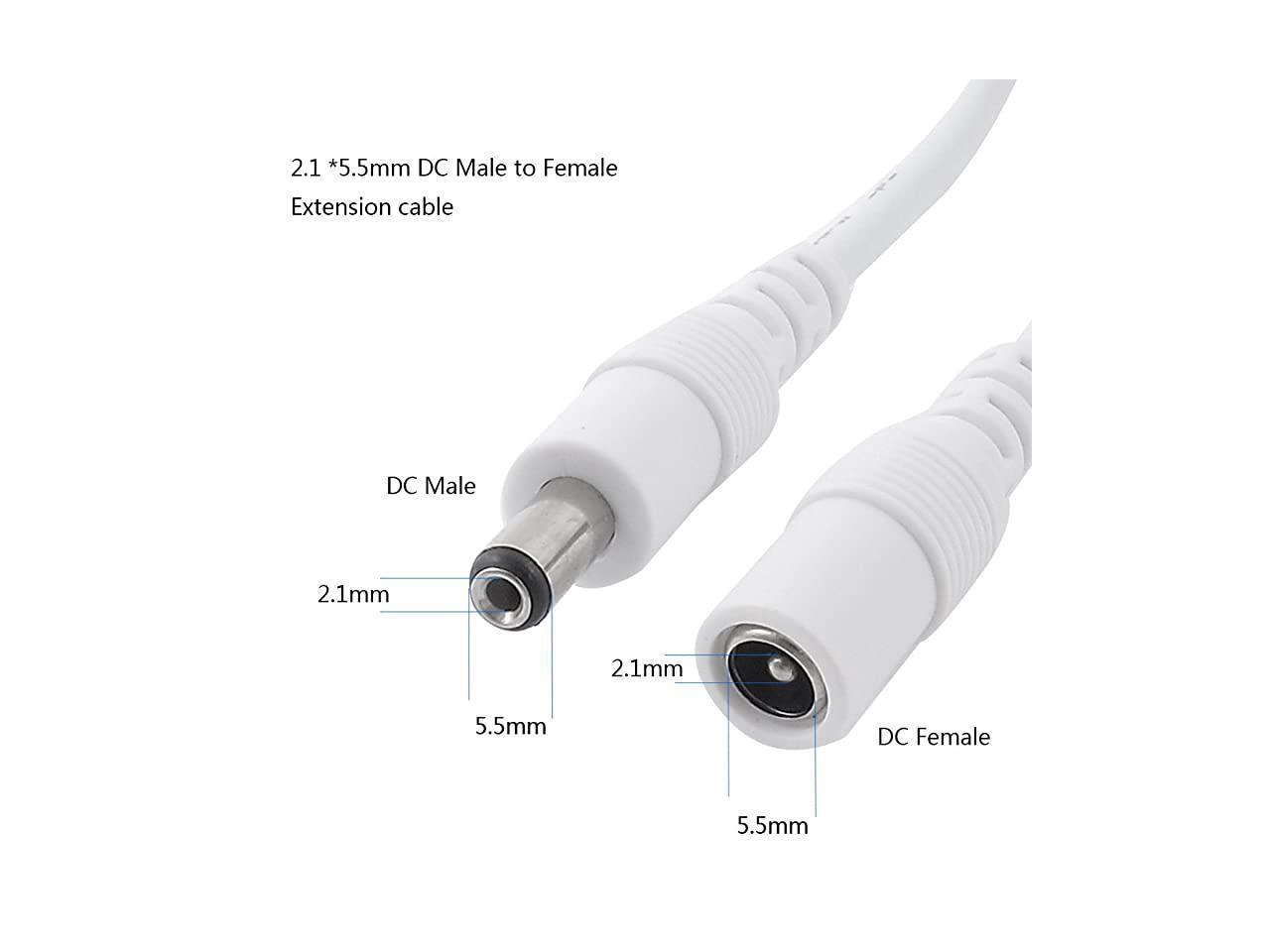 2pcs 3M984Feet DC Extension Cable 12V DC Power Adapter Plug Extension