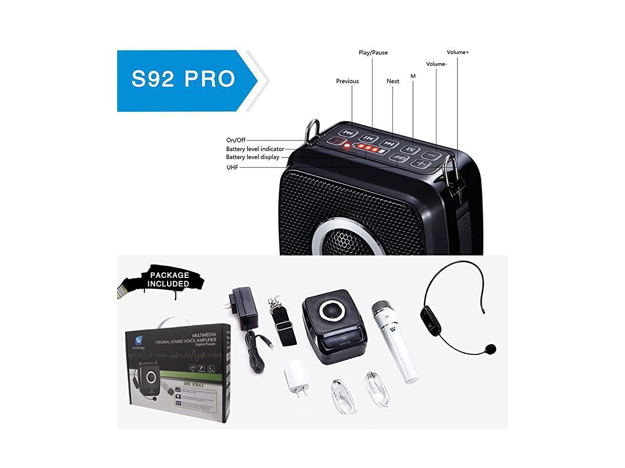 Portable PA System, Bluetooth Speaker with Microphone, 2 Mic and