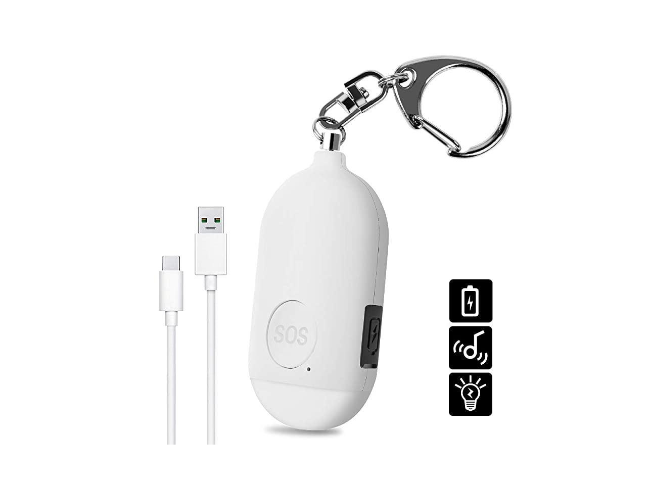 Kids Rechargeable Personal Sound Alarm with Keychain for Women NEW Elderly 