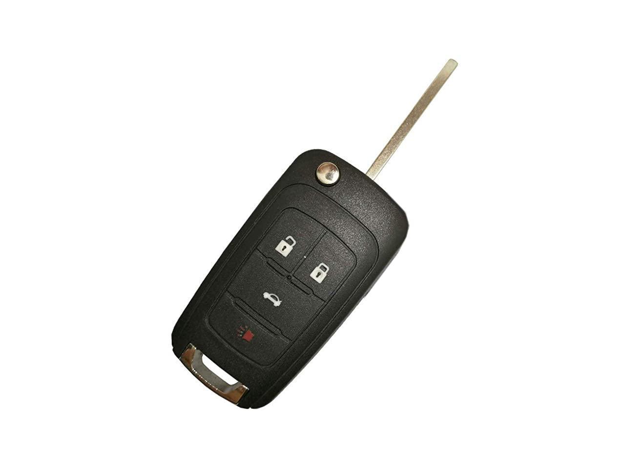 WBOY Keyless Flip Folding Remote Key Fob Case Shell 4 Buttons Replacement Compatible with 2010-2014 Chevrolet Camaro Equinox 