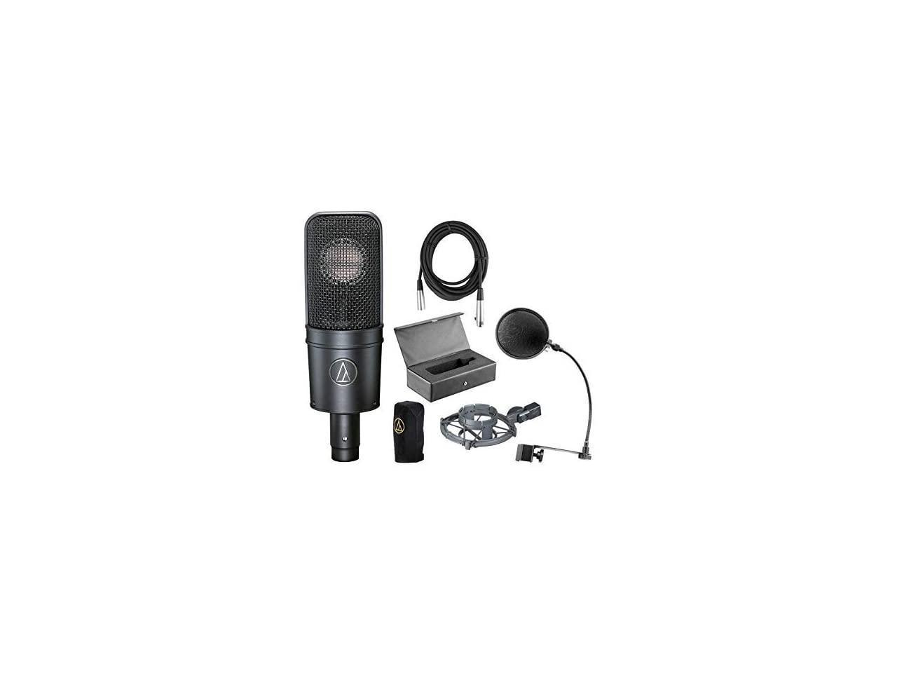 AT4040 Cardioid Condenser Microphone Bundle with Pop Filter, XLR Cable,  Shockmount, case and cover