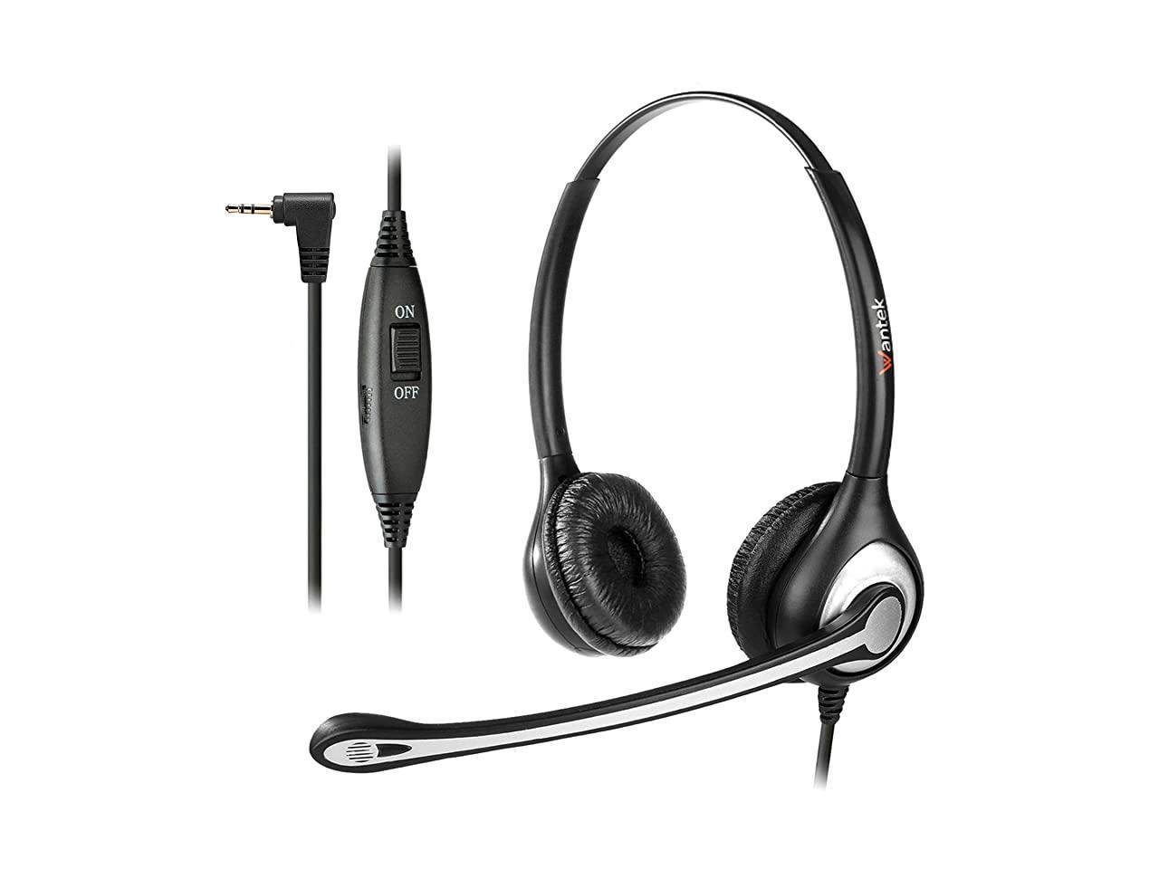 Telephone Headset with Microphone Noise Cancelling Office Phone ...