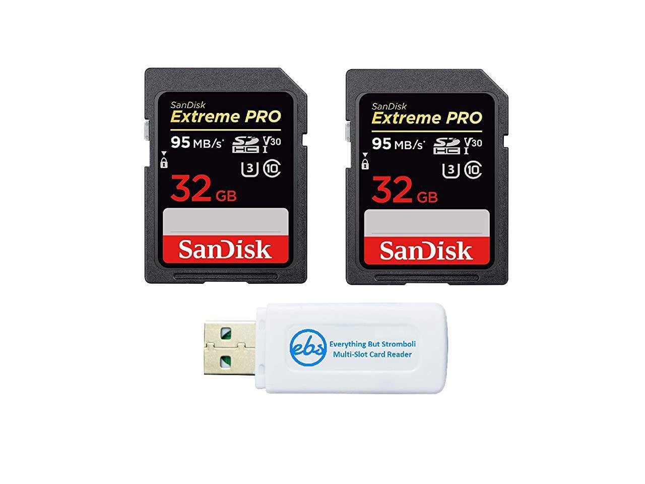 32GB Two Pack Extreme Pro Memory Card works with Nikon D3400 D3300 D750