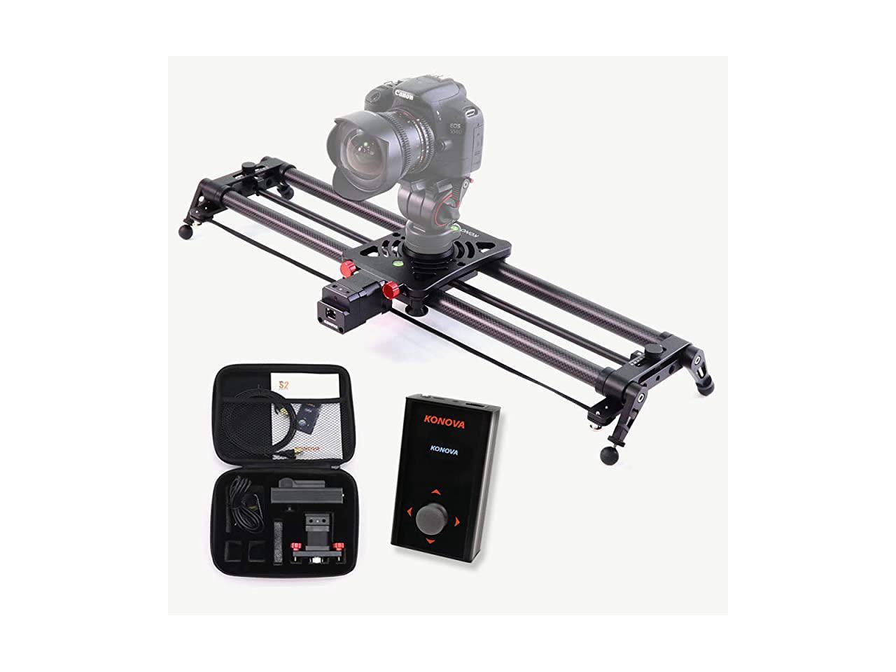 Carbon Slider Dolly with S2 for Parallax Panorama Shot Live Motion and Timelapse Supports Camera Mirrorless with Bag Mobile Phone DSLR 31.5 inch Gopro KONOVA Motorized Slider P1-80cm 