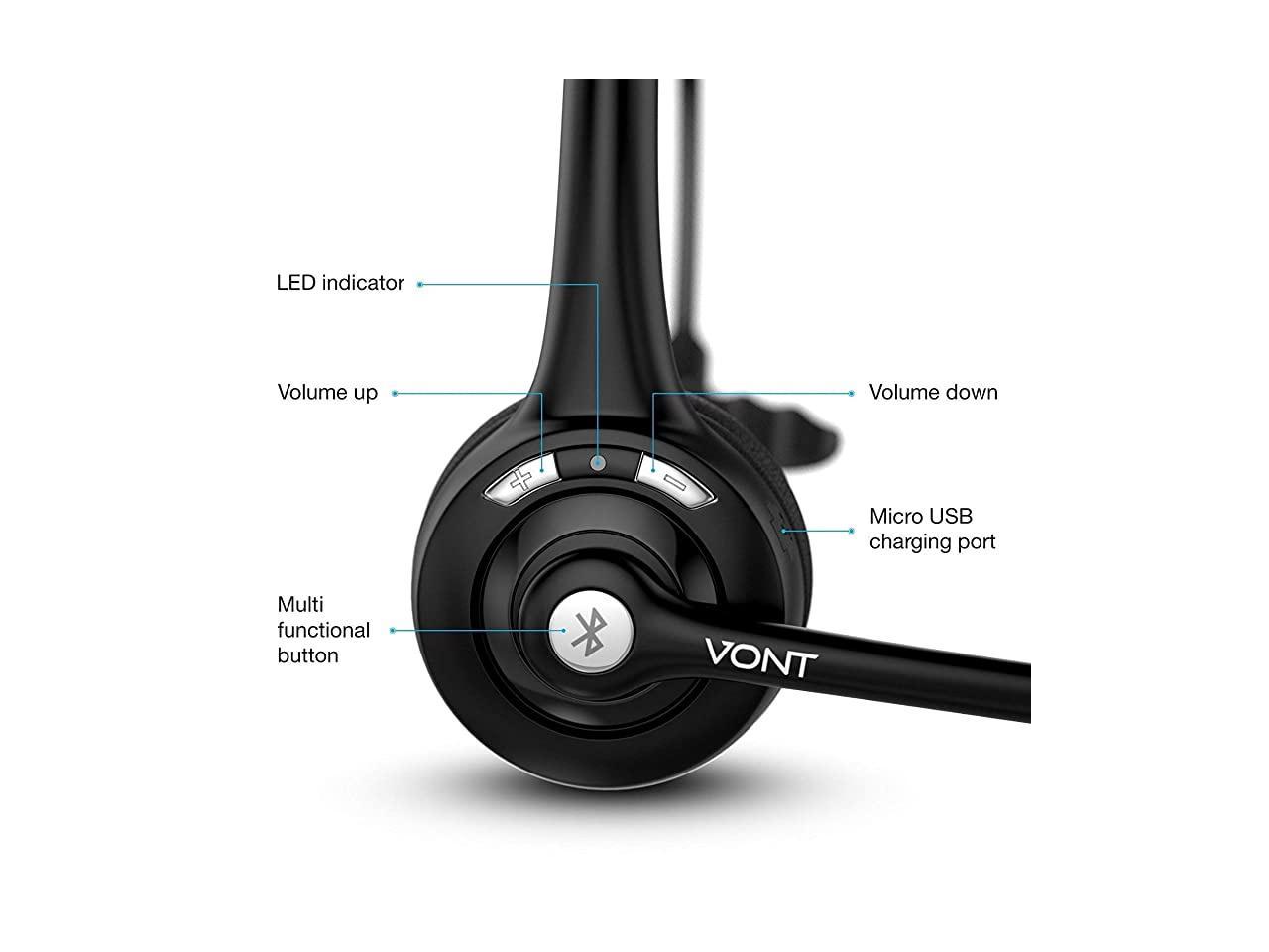 Bluetooth Headset with Microphone Wireless Headset Bluetooth Headphones