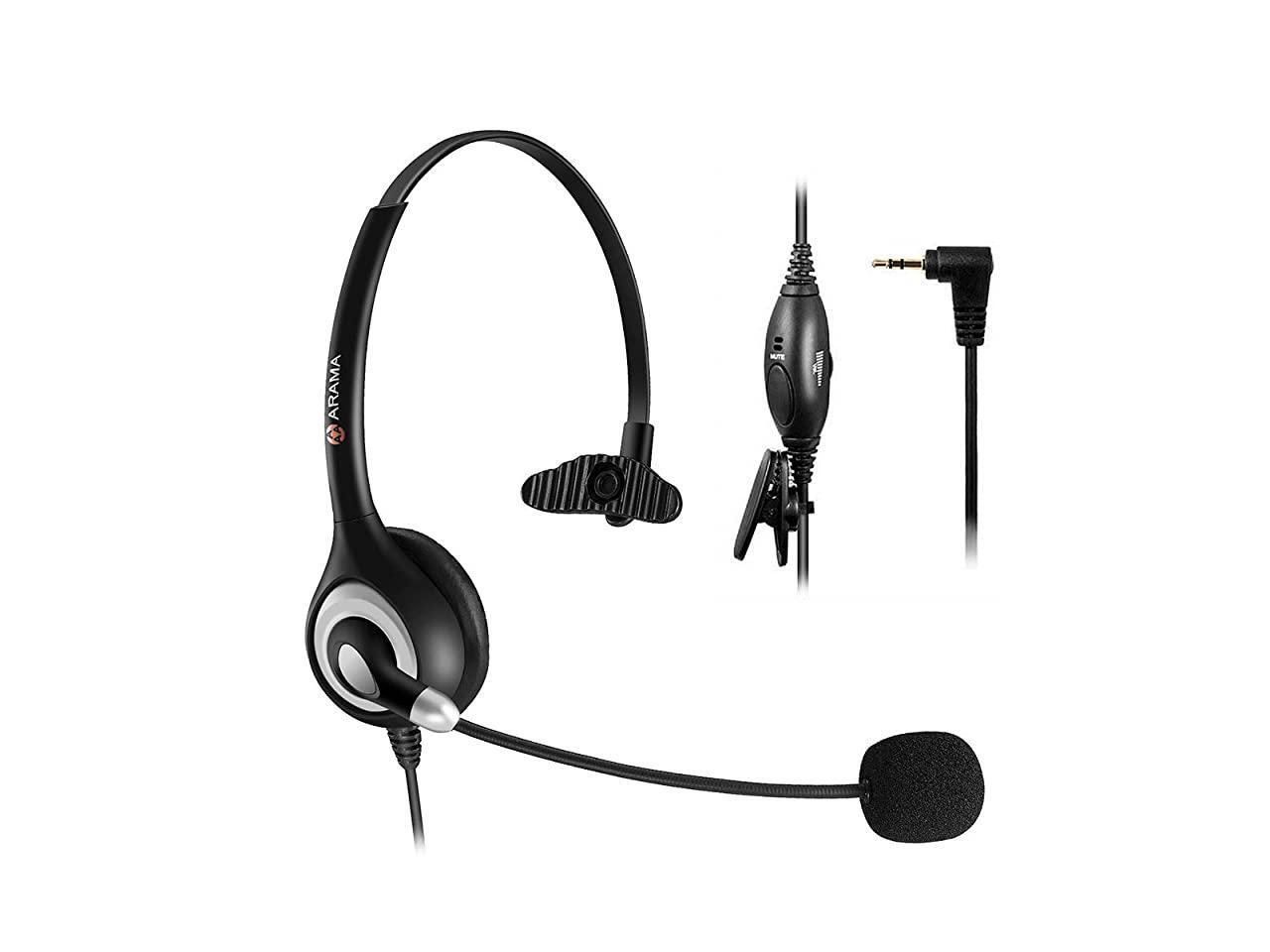 Cordless Phone Headset 25mm Telephone Headset with Noise Canceling Mic