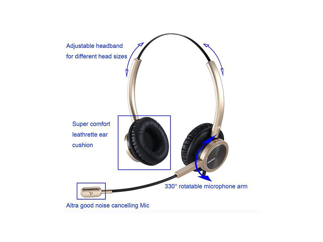 Headset with RJ9 Jack for Cisco Phone Including 35mm Connector for Cell