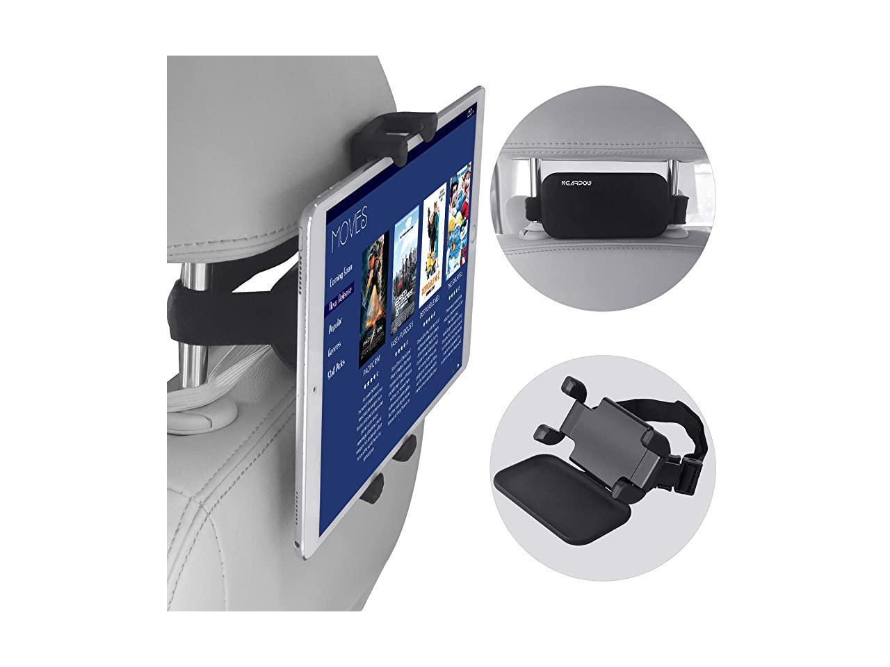 Car Headrest Mount, 360°Rotation Velcro Tablet Holder for Car Back Seat