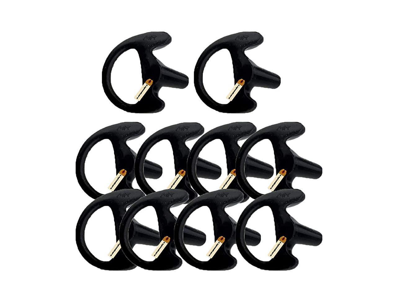 Lsgoodcare Soft Ear Piece 10 Pairs Replacement Earmold Earbud Right Ear for Two Way Radio Acoustic Coil Tube Earpiece Silicone Walkie Talkie Earmould Ear Buds Black Medium 